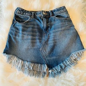 Free people mini denim skirt